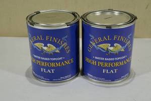 lot 18 image: 2 Quarts General Finishes Water Base Top Coat -Flat