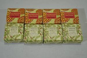 lot 46 image: 8 Shea Butter Soap Bars -Fresh Holly, Pomegranate