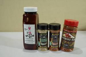 lot 51 image: Assorted RubsSeasonings -Butt Rub, Garlic, BBQ, Yardbird Rub