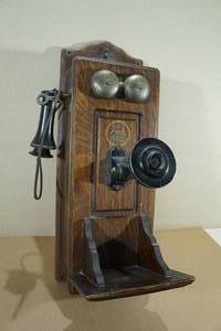 lot 135 image: Swedish Telephone Co. Vintage Wall Phone