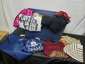 lot 219 image: Large Bin Of Clothing With Tags