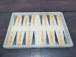 lot 141 image: Stone Backgammon Table