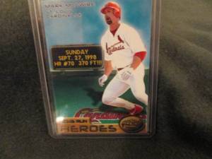 lot 28 image: 1998 Pacific Mark McGwire #1 Home R...