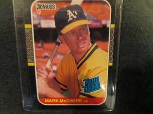 lot 30 image: Mark McGwire 1987 Donruss #46 Rated...