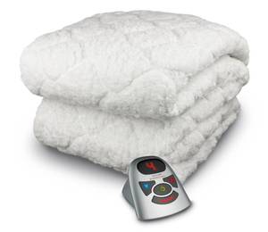 lot 57 image: Brand New Biddeford Quilted Sherpa Heated Electric Mattress Pad - Full