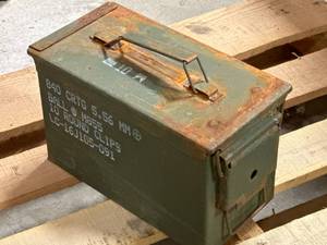 lot 33 image: Genuine Military .50 ca Ammo Can