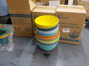 lot 11 image: Wheat Straw Dinnerware Sets and mor...