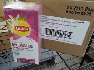 lot 144 image: 6 Boxes Lipton Energize Earl Grey B...