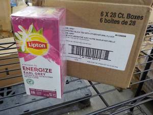 lot 145 image: 6 Boxes Lipton Energize Earl Grey B...