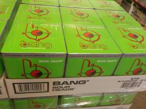 lot 233 image: 6 - 4 Packs Bang Sour Heads...
