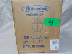 4-Light 12 in. Wide Antique Silver Taper Candle Pendant by Millennium Lighting Unused