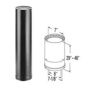 6 DVL 29 - 46 Double-Wall Telescoping Black Stove Pipe - 6DVL-46TA New