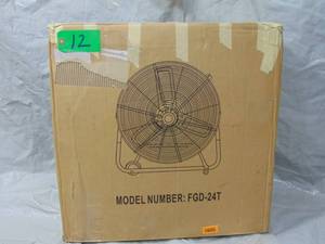 Deluxe 24 Inch Heavy Duty Metal Industrial Drum Fan, 3 Speed Floor Fan for Warehouse, Workshop, Factory and Basement - High Velocity , Yellow