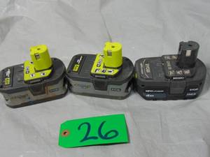 3 Pack Lot Ryobi  18V ONE High Capacity LITHIUM 4Ah Battery