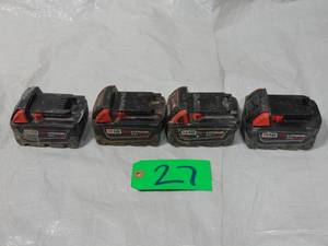 4 Pack Lot  Milwaukee 48-11-1850 M18 XC 5.0 AH Extended Capacity Battery
