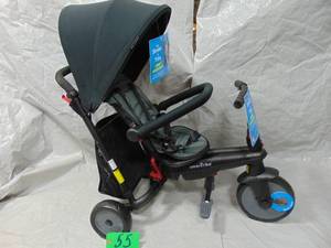smarTrike STR7 6 in 1 Pushchair, Stroller, and Tricycle for 6-36 Months, With 5-Point Harness, Detachable Canopy, Storage bag, and Removeable Pedals, Black