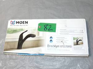 Moen 87557BRB Brecklyn Single-Handle Pull-Out Sprayer Kitchen Faucet with Power Clean, Mediterranean Bronze