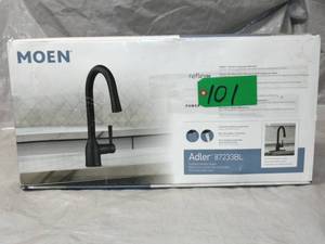 Moen Adler Kitchen Faucet Matte Black 1-Handle Pulldown Sprayer 87233BL Nick
