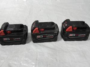 3 Pack Lot Milwaukee M18 48-11-1850 5.0 AH Battery 18V XC 18 Volt