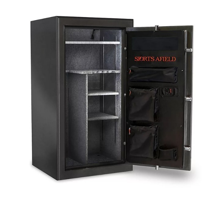lot 1 image: Sports Afield 30-Gun Fire and Waterproof Safe with E-Lock, Dark Gray Gloss Metallic