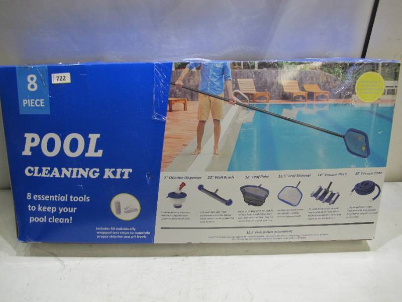 lot 36 image: 8-Piece Pool Cleaning Kit - Essential All-Season Tools