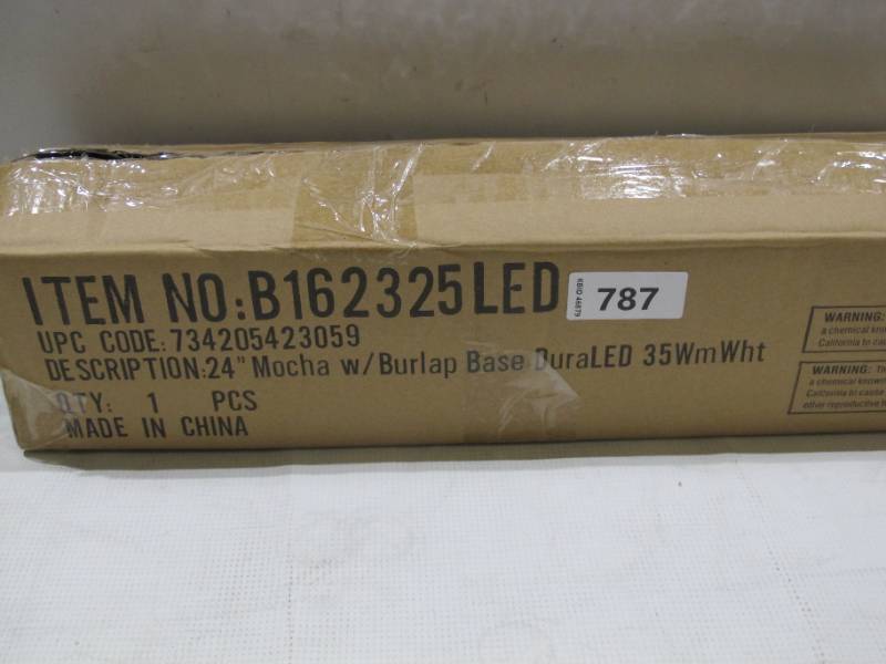 lot 87 image: Vickerman 24 Mocha wBurlap Base DuraLED Miniature Christmas Tree - B162325LED