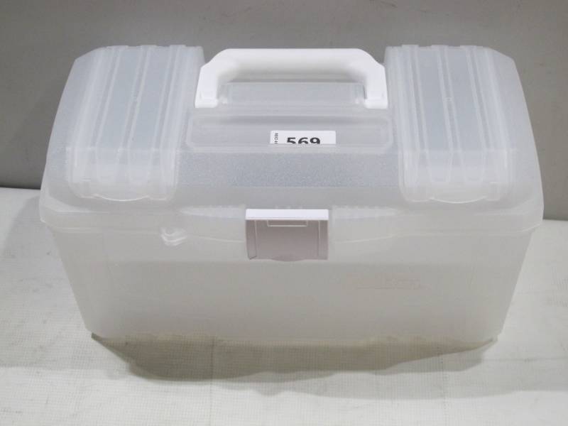 lot 97 image: NEW Artbin 17-Inch Twin Top with Lift Out Tray (1 pc.) - Clear