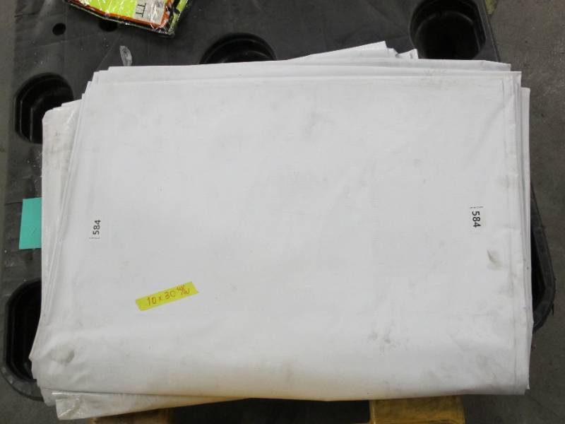lot 138 image: NEW Vinyl Tarp - 10 x 30  White  White Vinyl Tarp - 20 oz. Heavy Duty