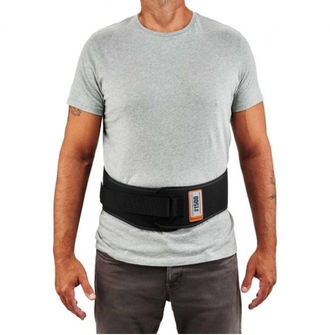 lot 853 image: NEW Ergodyne ProFlex 1500 Weight Lifters Style Back Support Brace - Black 2XL