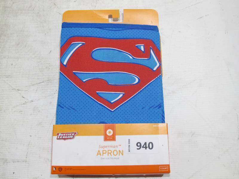 lot 940 image: Mr. Bar-B-Q SuperMan Character Cooking Aprons Barbeque
