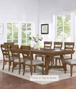 lot 18 image: Craft and Main Brantley 8 Piece Dining Set - Broken but fixable Table plus 7 Chairs