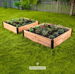 lot 181 image: Vita Mezza Modular Garden Bed, 2-pack - VT17704 4 x 4 x 11 Garden Bed 2 Pack