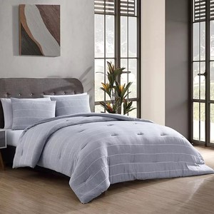 lot 190 image: NEW Social Standard by Sanctuary Recycled Polyester Stripe Comforter Set - Blue FULL