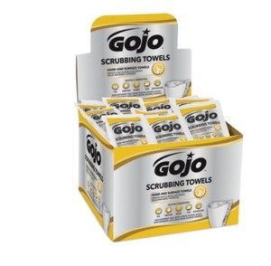lot 237 image: NEW GOJO Hand And Surface Scrubbing Towels - 80 Count Individually Packaged Towels