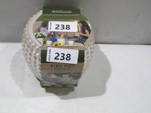 lot 238 image: NEW Trendspot Outdoozie Ceramic 5 in. Dotted Firepot