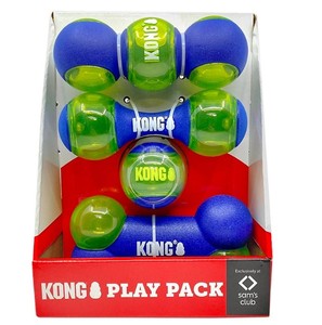 lot 241 image: NEW KONG Squeezz Action Play Pack Dog Toys, Variety Pack (4 pk.)