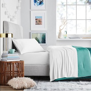 lot 249 image: NEW Members Mark Jersey Sheet Set - Full - White