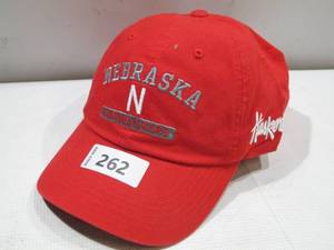 lot 262 image: NEW Captivating Brand Nebraska Cornhusker One Size Fits Most Baseball Cap - RED
