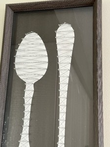 lot 20 image: Pair of Framed Flatware Themed Wall Art Pieces