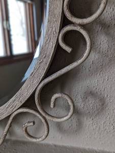 lot 54 image: Large Painted Metal Wall Mirror