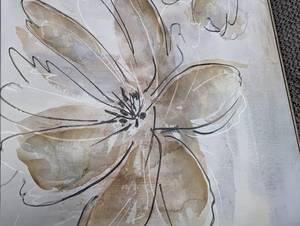 lot 70 image: Large Framed Floral Canvas Print