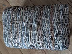 lot 75 image: Woven Metallic Fabric Footstool