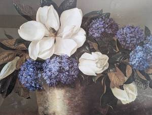 lot 79 image: Large Framed Floral Print