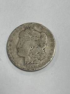 lot 23 image: 1891 Morgan Silver Dollar