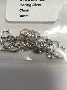 lot 32 image: .925 Silver Chain .8mm x 20 Inches