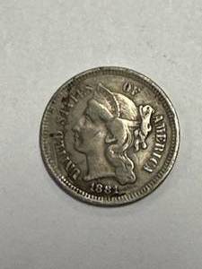 lot 35 image: 1881 3 Cent Piece Nickel