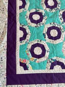 lot 66 image: Handmade Brightly Colored Quilt
