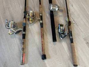 lot 79 image: Four Fishing Rods and Reels including Fenwick, Shimano and More