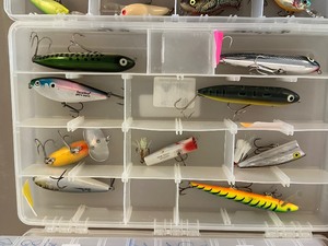 lot 95 image: Large Fishing Lure Lot with Plastic Storage