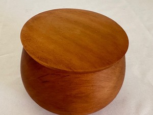 lot 41 image: Handcrafted Wood Turning Lidded Container